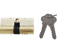 Carbine Australia Double Cylinder Complete -62 (26.10.26)  Fixed Cam - 5 pin - Satin Chrome & Polished Brass