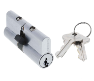 Carbine Australia Double Cylinder Complete - 70 (30.10.30)  Fixed Cam - 6 pin - Keyed to Differ & Keyed Alike, - Satin Chrome