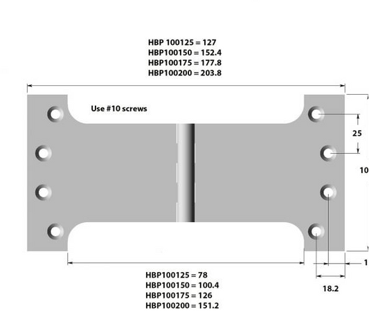 Lohala Hinge Brass Parliament 100mm x 175mm x 4.0mm - Available in 3 Colours : Brushed Nickel ,Bronze & Polished Brass