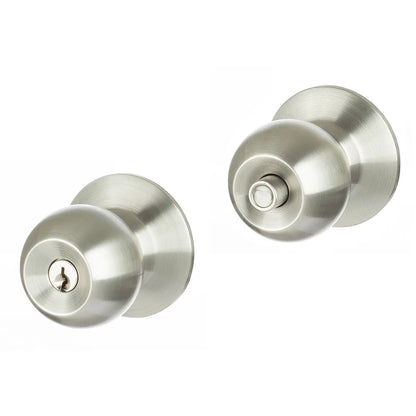 MILES NELSON DOOR HANDLES PRO SERIES CIRQUE KNOB ENTRANCE SET,PRIVACY SET,PASSAGE SET AND DUMMY HANDLE - STAINLESS STEEL & MATT BLACK