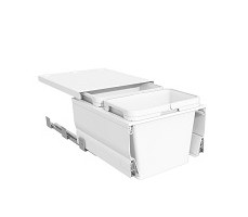 Tanova NZ Designer Soft Close Kitchen Bin - 600mm,450mm,400mm,350mm Cabinet - 2 x 36Litre ,2 x 20Litre ,,2 x 18Litre ,2 x 15Litre & 2 x 12Litre – White