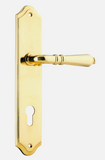 Iver Sarlat Door Lever 10212 Shouldered Backplate Polished Brass - Passage ,Privacy & Entrance