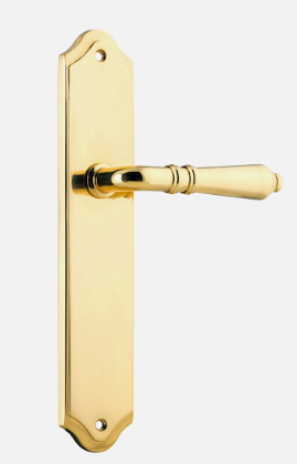 Iver Sarlat Door Lever 10212 Shouldered Backplate Polished Brass - Passage ,Privacy & Entrance