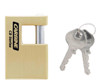 Carbine Australia Mono Block Brass Padlock - 10mm/slot/63mm Hardened Steel Shackle Brushed Nickel