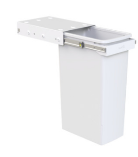 Hideaway Waste Bin ,Compact Range,1 x 40Litres Bucket Width 340 x Height 590 x Depth 440mm , Handle pull, & Door pull - Arctic White & Cinder( Available in 8 sizes : 1 x 15ltr,1x 20ltr ,1 x 40ltr ,1 x 50ltr ,2 x 15ltr ,2 x 20ltr ,2 x 35ltr ,2 x 40ltr )