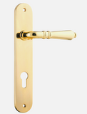 Iver Sarlat Door Lever 10224 Oval Backplate Polished Brass - Passage ,Privacy & Entrance