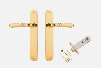 Iver Sarlat Door Lever 10224 Oval Backplate Polished Brass - Passage ,Privacy & Entrance