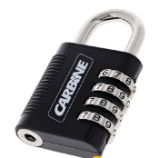 Carbine Australia 4 Dial Combination Padlock-Override Key 1 ,Key 2 & key 3 -Hardened Steel 6.35 x 25 x 40mm Shackle-Resettable Combination (o/ride key 1,2,3 Sold Separately)