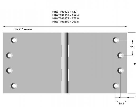 Lohala Hinge Brass Wide Throw 100mm x 125mm x 4.0mm - Available in 3 Colours : Brushed Nickel ,Bronze & Polished Brass