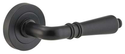 Iver Sarlat  Door Lever Rose Round Concealed Fix Pair, Passage Kit, Privacy Kit , Entrance Kit with High Security Lock - Matt Black