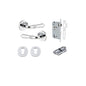 Iver Sarlat  Door Lever Rose Round Concealed Fix Pair, Passage Kit, Privacy Kit , Entrance Kit with High Security Lock - Polished Chrome