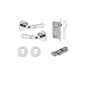 Iver Sarlat  Door Lever Rose Round Concealed Fix Pair, Passage Kit, Privacy Kit , Entrance Kit with High Security Lock - Polished Chrome