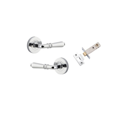 Iver Sarlat  Door Lever Rose Round Concealed Fix Pair, Passage Kit, Privacy Kit , Entrance Kit with High Security Lock - Polished Chrome