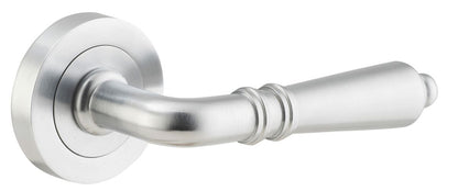 Iver Sarlat  Door Lever Rose Round Concealed Fix Pair, Passage Kit, Privacy Kit , Entrance Kit with High Security Lock - Brushed Chrome