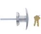 Carbine Australia Lenlok T Handle Front Fix - C4 Key Way - Clutched CBS Cylinder 75mm Spindle Black & Chrome Plate