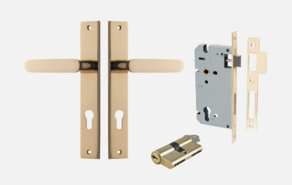 Iver Bronte Door Lever 10248 Oval Backplate Polished Brass - Passage ,Privacy & Entrance