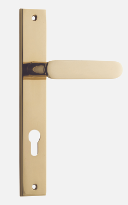 Iver Bronte Door Lever 10248 Oval Backplate Polished Brass - Passage ,Privacy & Entrance