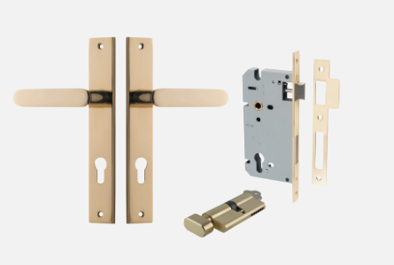 Iver Bronte Door Lever 10248 Oval Backplate Polished Brass - Passage ,Privacy & Entrance