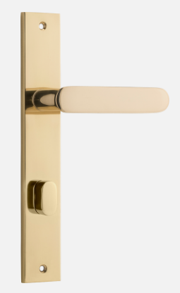 Iver Bronte Door Lever 10248 Oval Backplate Polished Brass - Passage ,Privacy & Entrance