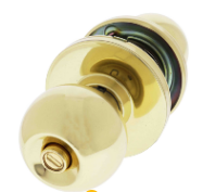 Carbine Australia Epsom 3000 Cylindrical Vestibule set, 60/70mm backset, C4 Keyed to Differ, Boxed, Satin Stainless Steel ,Matte Black & Polished Brass
