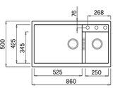 BURNS & FERALL ELLECI SQUARE UNDERMOUNT & TOPMOUNT ALUMINIUM 525 + 250MM DOUBLE  BOWL GRANITE