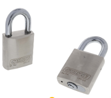 Carbine Australia C50 Brass Padlock, 9.5mm x 30mm x 50mm Moly Shackle, Keyed to Differ ,Keyed Alike KA2 and Keyed Alike KA1 Boxed Single Brushed Chrome