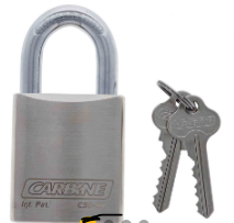 Carbine Australia C50 Brass Padlock, 9.5mm x 30mm x 50mm Moly Shackle, Keyed to Differ ,Keyed Alike KA2 and Keyed Alike KA1 Boxed Single Brushed Chrome