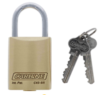 Carbine Australia C45 Brass Padlock, 8mm x 30mm x 45mm Moly Shackle, Keyed Alike KA2 and Keyed Alike KA1 Boxed Single Brushed Brass