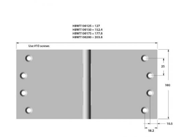 Lohala Hinge Brass Wide Throw 100mm x 175mm x 4.0mm - Available in 3 Colours : Brushed Nickel ,Bronze & Polished Brass