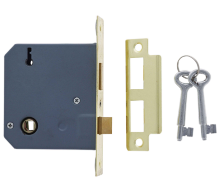 Carbine Australia Mortice Lock 60mm Backset -  Retrofits in Place of Most Standard Mortice Locks - A to F keys Satin Chrome And Polished Brass