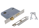 Carbine Australia Mortice Lock 60mm Backset -  Retrofits in Place of Most Standard Mortice Locks - A to F keys Satin Chrome And Polished Brass