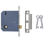 Carbine Australia Mortice Lock 60mm Backset -  Retrofits in Place of Most Standard Mortice Locks - A to F keys Satin Chrome And Polished Brass