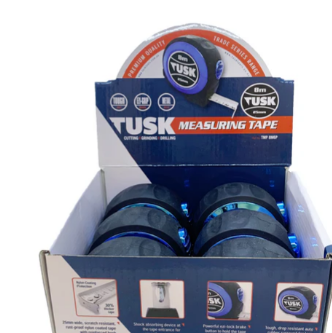 Tusk Heavy Duty Measuring Tape 8M x 25mm Blue - 6pc pack