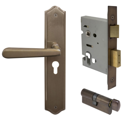 Windsor Premium NZ Villa Longplate Traditional Entrance Set - E48 Priced Per Set- Available in 13 Colours