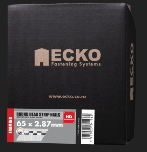 Ecko Round Head Galvanized Ring Gasless 2.87x60,65mm,3.05x75mm Pack of 1000