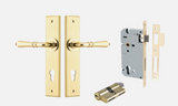 Iver Sarlat Door Lever 10280 Chamfered Backplate  Polished Brass - Passage ,Privacy & Entrance