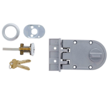Carbine Australia Rim Type Single Cylinder Deadlock 6 pin C4 - Anti Jemmy - Vertical Bolt  Silver