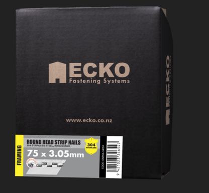 Ecko Round Head 304Stainless Steel Ring Gasless 2.87x60,65mm,3.05x75mm Pack of 1000