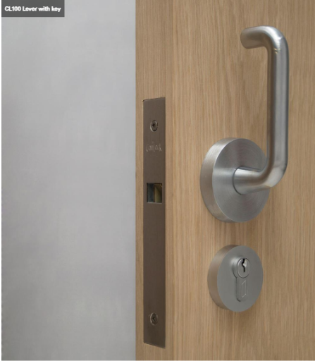 Cavity Slider For Doors Cavilock CL100 Lever One Side & Key One Side Reversible Cylinder and Furniture -Satin Chrome