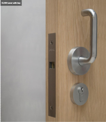 Cavity Slider For Doors Cavilock CL100 Lever One Side & Key One Side Reversible Cylinder and Furniture -Satin Chrome