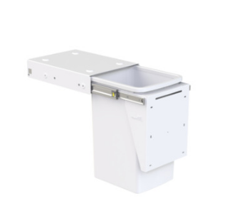 Hideaway Waste Bin ,Compact Range, 1 x 20Litres Bucket Width 260 x Height 415 x Depth ,360mm , Handle pull, & Door pull-Arctic White & Cinder( Available in 8 sizes : 1 x 15ltr,1x 20ltr ,1 x 40ltr ,1 x 50ltr ,2 x 15ltr ,2 x 20ltr ,2 x 35ltr ,2 x 40ltr )
