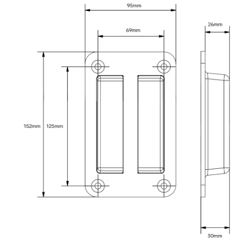 HENDERSON FLUSH PULL HEAVY DUTY HEIGHT 152MM & 133MM ZINC PLATED