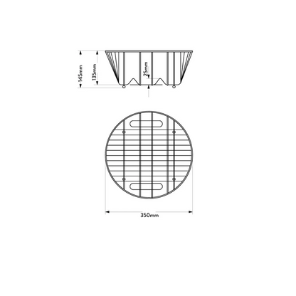 MERCER AD050 ROUND DISH RACK STAINLESS STEEL