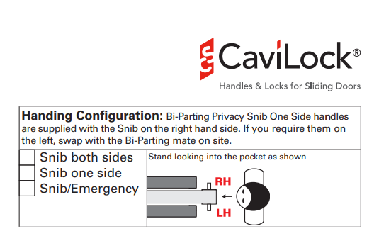 Cavity Slider for Doors Cavilock CL406 ADA BI-Parting Set Passage with Magnet 46-52mm-Available in 6 Colours :  Bright Chrome ,Satin Chrome, Oil Rubbed Bronze ,Satin Nickel, Matte Black ,Custom Finish