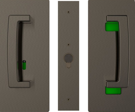 Cavity Slider for Doors Cavilock CL406 ADA BI-Parting Set Privacy Right Handle Snib Left Handle Emergency 46-52mm -Available in 6 Colours :  Bright Chrome ,Satin Chrome, Oil Rubbed Bronze ,Satin Nickel, Matte Black ,Custom Finish