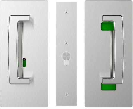 Cavity Slider for Doors Cavilock CL406 ADA BI-Parting Set Privacy Right Handle Snib Left Handle Emergency 46-52mm -Available in 6 Colours :  Bright Chrome ,Satin Chrome, Oil Rubbed Bronze ,Satin Nickel, Matte Black ,Custom Finish