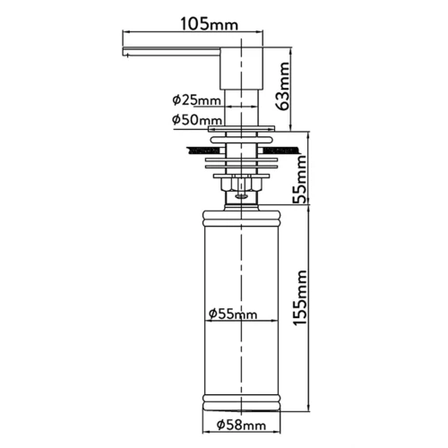 MERCER AL041  AURORA  LOTION DISPENSER - STAINLESS STEEL