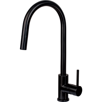 MERCER AURORA LISBON GOOSENECK PULLOUT MIXER IN 5 COLOURS-STAINLESS STEEL ,  BLACK ,GUN METAL ,COPPER ,BRASS
