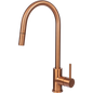 MERCER AURORA LISBON GOOSENECK PULLOUT MIXER IN 5 COLOURS-STAINLESS STEEL ,  BLACK ,GUN METAL ,COPPER ,BRASS