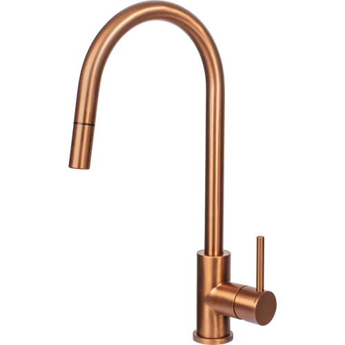MERCER AM015 LISBON GOOSENECK PULLOUT MIXER COPPER PVD